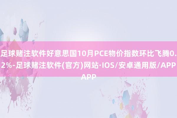 足球赌注软件好意思国10月PCE物价指数环比飞腾0.2%-足球赌注软件(官方)网站·IOS/安卓通用版/APP