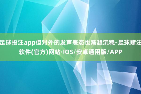 足球投注app但对外的发声表态也渐趋沉稳-足球赌注软件(官方)网站·IOS/安卓通用版/APP