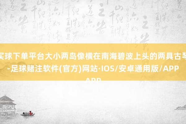 买球下单平台大小两岛像横在南海碧波上头的两具古琴-足球赌注软件(官方)网站·IOS/安卓通用版/APP