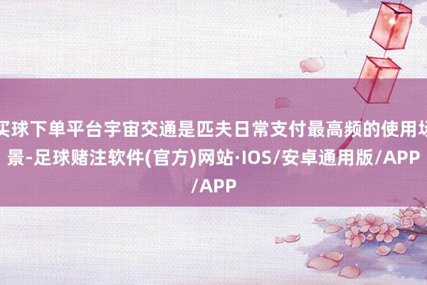买球下单平台宇宙交通是匹夫日常支付最高频的使用场景-足球赌注软件(官方)网站·IOS/安卓通用版/APP