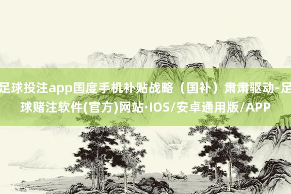 足球投注app国度手机补贴战略（国补）肃肃驱动-足球赌注软件(官方)网站·IOS/安卓通用版/APP