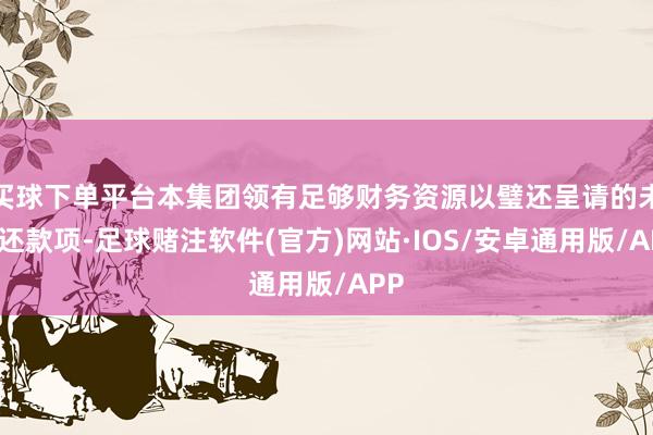 买球下单平台本集团领有足够财务资源以璧还呈请的未偿还款项-足球赌注软件(官方)网站·IOS/安卓通用版/APP