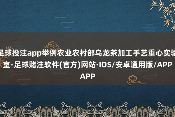 足球投注app举例农业农村部乌龙茶加工手艺重心实验室-足球赌注软件(官方)网站·IOS/安卓通用版/APP