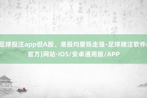足球投注app但A股、港股均矍铄走强-足球赌注软件(官方)网站·IOS/安卓通用版/APP