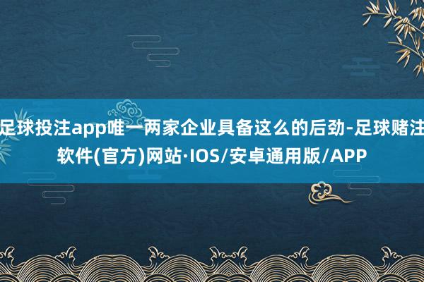足球投注app唯一两家企业具备这么的后劲-足球赌注软件(官方)网站·IOS/安卓通用版/APP