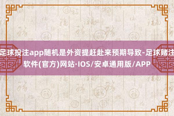 足球投注app随机是外资提赶赴来预期导致-足球赌注软件(官方)网站·IOS/安卓通用版/APP